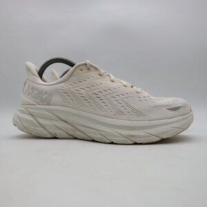 Hoka One One Clifton 8 Running Women's 9.5 D White Athletic Sneakers 1121375 WWH